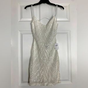 White - Formal Sequin Short Bodycon Dress from Windsor